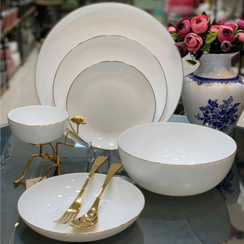 سرویس غذاخوری ۲۶ پارچه گلدن اپال دور طلا